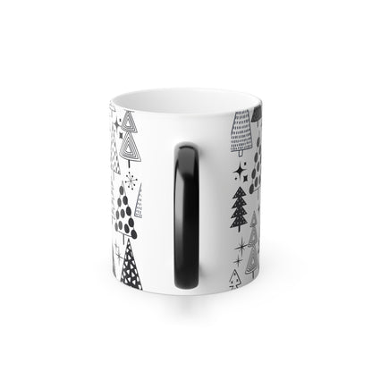Green Christmas Porsche Color Morphing Mug - 11oz with Green Car and Tree Design