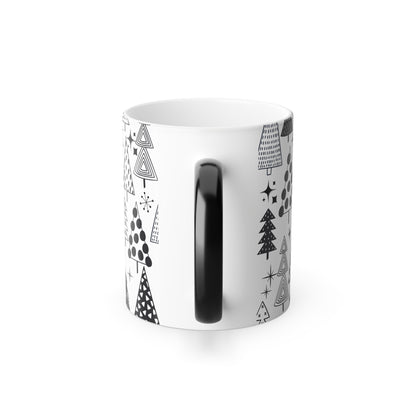 Christmas Porsche Color Morphing Mug - 11oz with Red Car and Tree Design